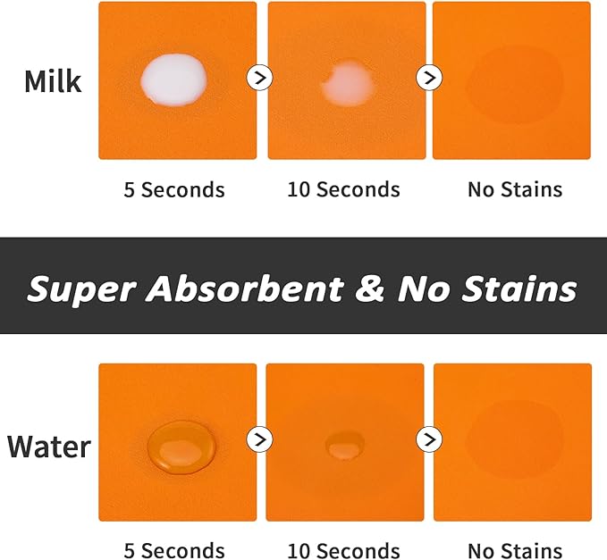 Dog Food Mat - Absorbent Cat Mat for Food and Water, No Stains Pet Feeding Bowl Mat, Easy to Clean Pet Placemats, Quick Dry Dog Water Dispenser Mat for Messy Drinkers | Paw Orange 24"x36"