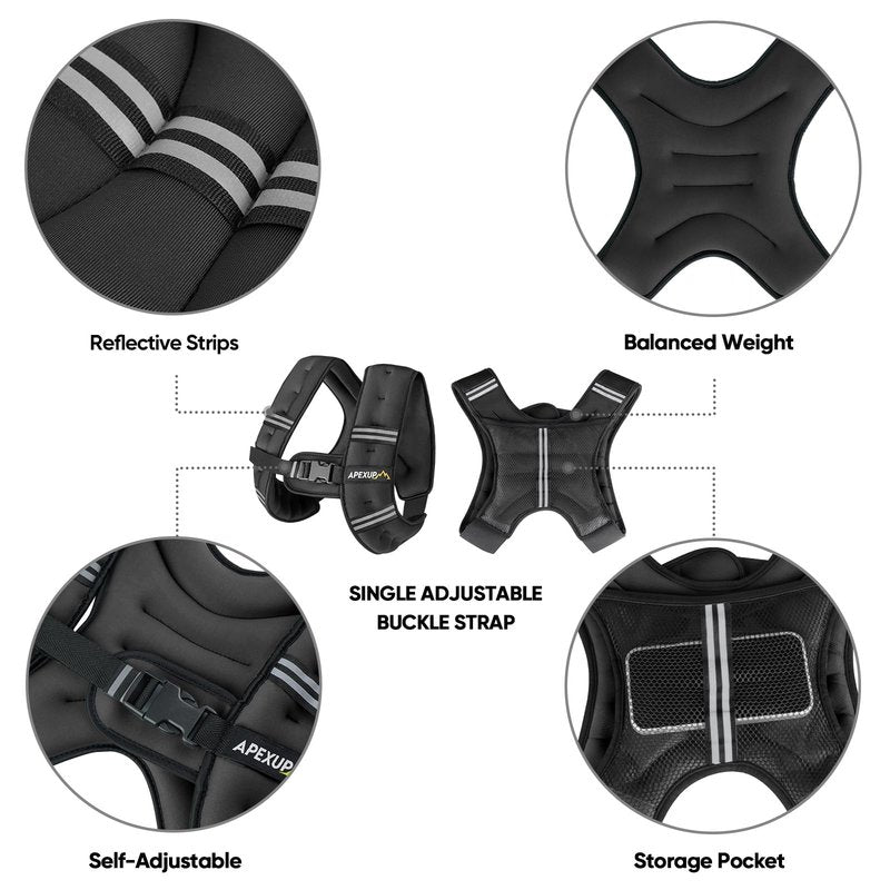 APEXUP 10lbs Weighted Vest Men Women, Weight Vest for Women Workout Equipment for Strength Training Running (Pastel Pink)