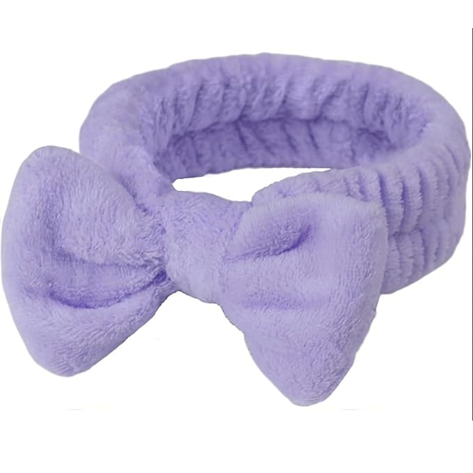 5-Piece Spa Gift Set Ã¢ÂÂ Purple Facial Headbands, Wristbands & Hair Clip, One-Size Skincare Accessories for Makeup, Face Washing & Self-Care