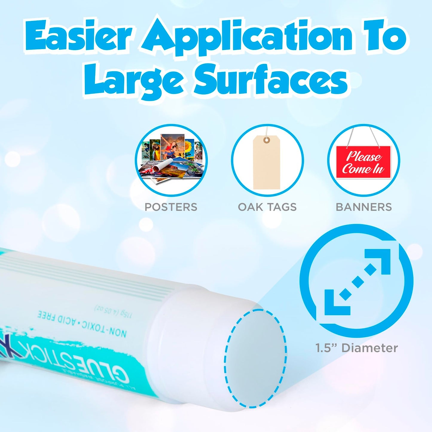 Darice Giant Glue Sticks, Large 115-gram/4.05oz Jumbo XL Glue Stick - Washable, Non-Toxic - Classroom School Supplies - 6 Pack
