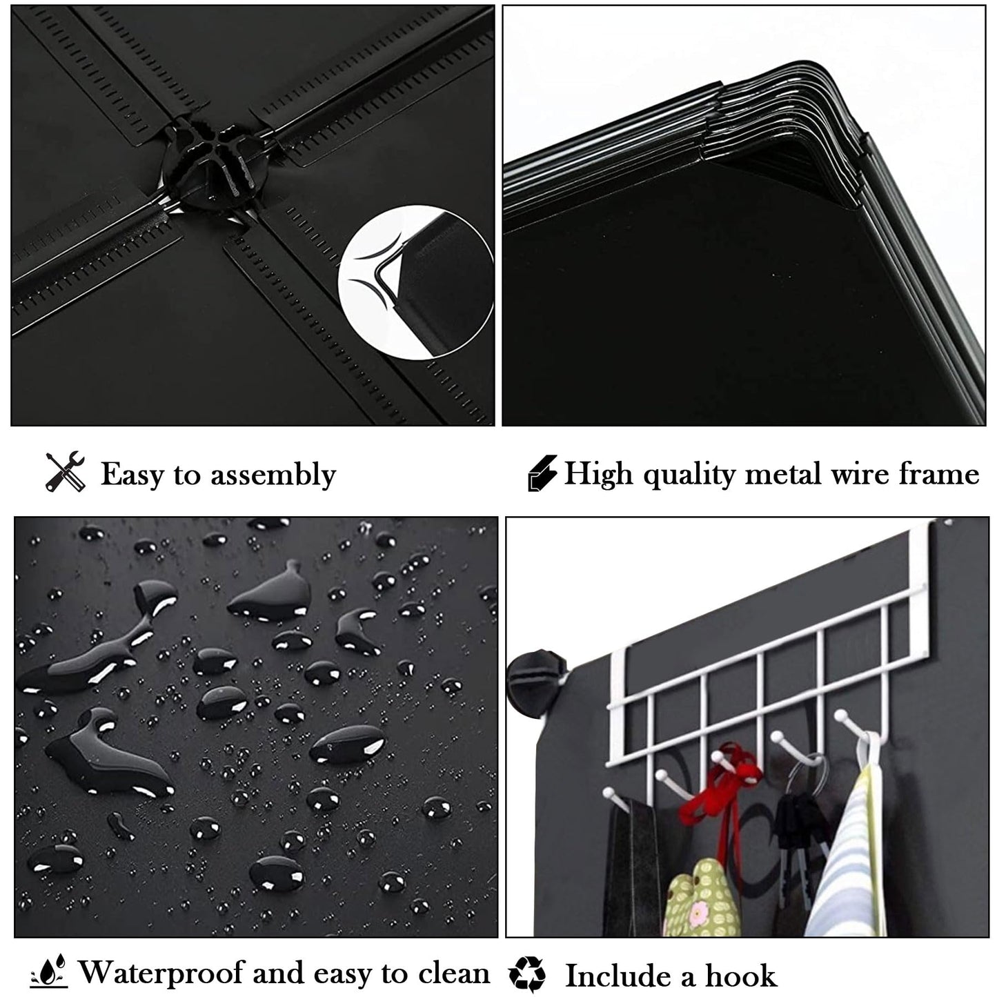AWTATOS Closet Organizer, 8 Cube Closet Organizers and Storage, Closet Storage Shelves, Clothes Storage Organizers for Closet Bedroom Living Room Office Black