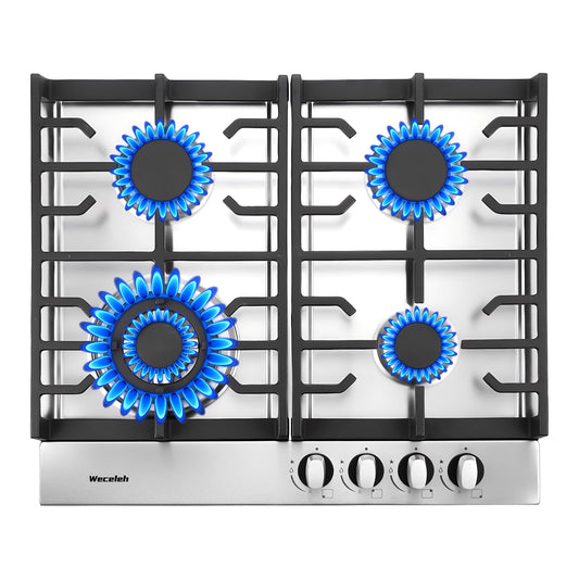 23â³x20â³ Built in Gas Cooktop 4 Burners Stainless Steel Stove Top 27400BTU with Thermocouple Protection,Easy Knob Control,NG/LPG Convertible Stainless Steel Easy Clean for Kitchen