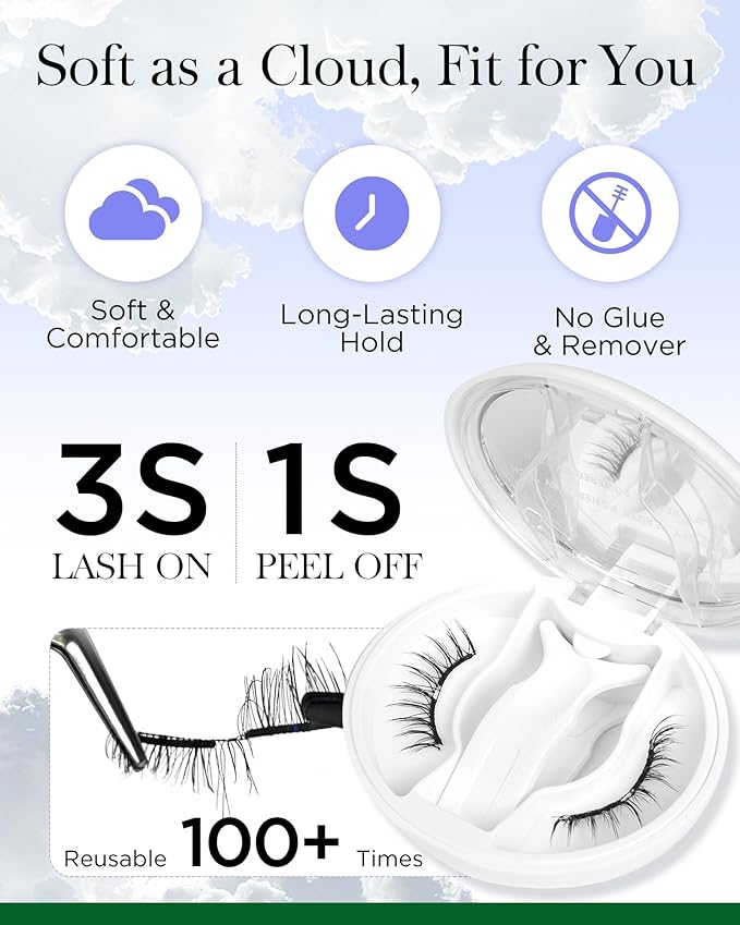 BEYELIAN Portable Magnetic Eyelashes with Applicator Kit All-In-One Box, Upgrade Soft Reusable Magnetic Lashes, No Glue Needed False EyelashesAYT35 (Lightweight & Comfortable)