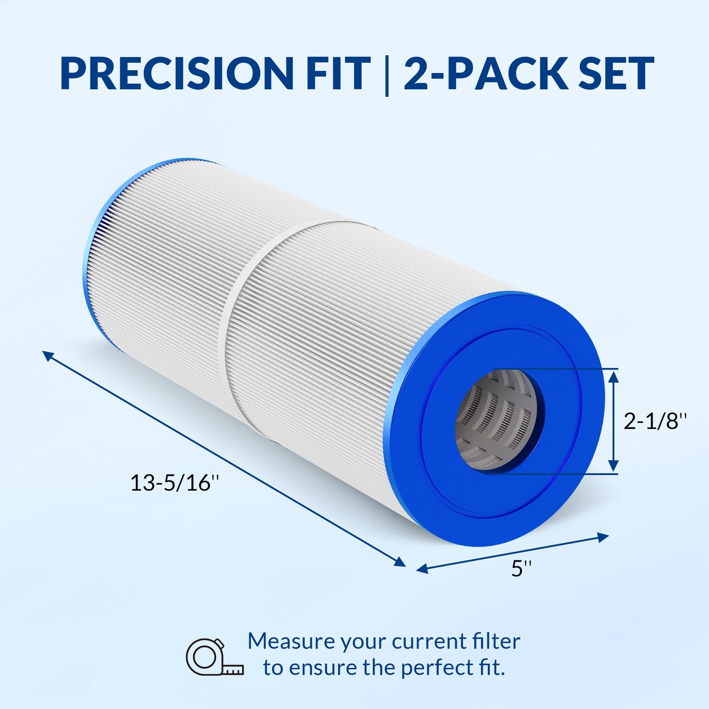Swimara 2-Pack PRB50-IN, C-4950, FC-2390 Replacement Hot Tub Filter, Compatible with Jacuzzi J-200 & Pentair Spa Filter, 50 Sq.Ft., Pro Series