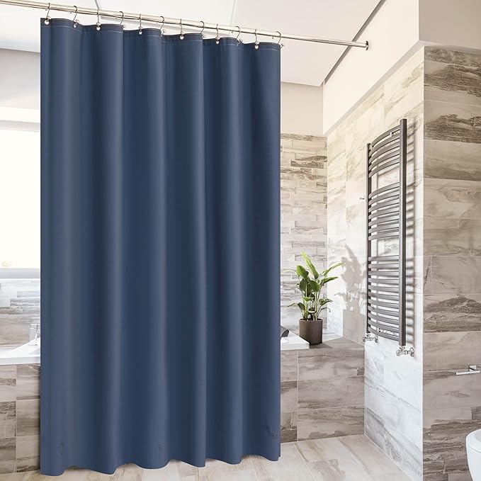 Barossa Design Navy Shower Curtain Liner - Premium PEVA Shower Liner for Bathroom, BPA & PVC Free, No Chemical Smell, Lightweight Standard Size Bath Curtain with 3 Magnets, Metal Grommets - Navy Blue