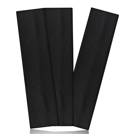 Black Headbands for Women Non Slip Head Bands for Women's Hair Elastic Womens Headbands Soft Cotton Cloth Fashion headband for Daily Workout Sports Running Yoga