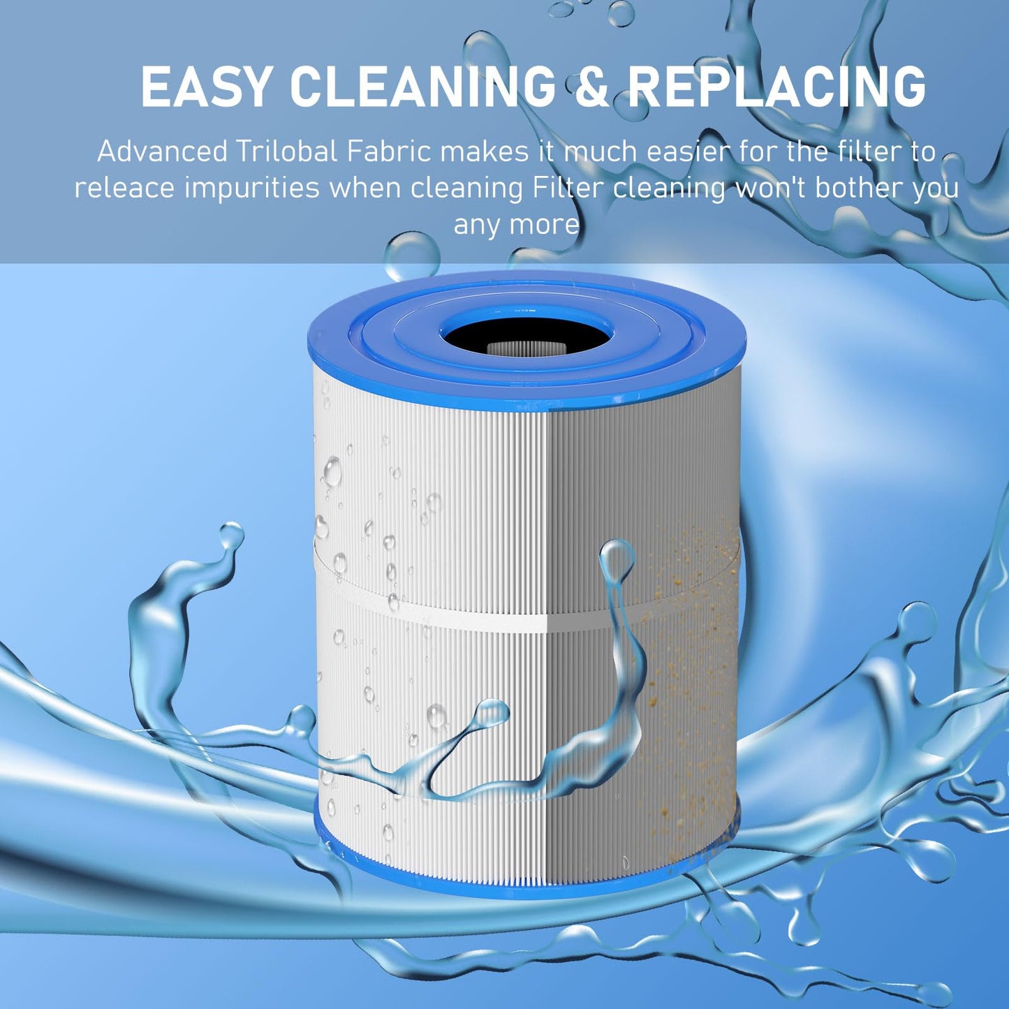 Vickmons C-8465 Spa Filter Replacement Compatible with Watkins 31114, Pleatco PWK65, Filbur FC-3960, 71827, 71828, Watkins 65 sq.ft Tiger River Spa Filter 2 Pack