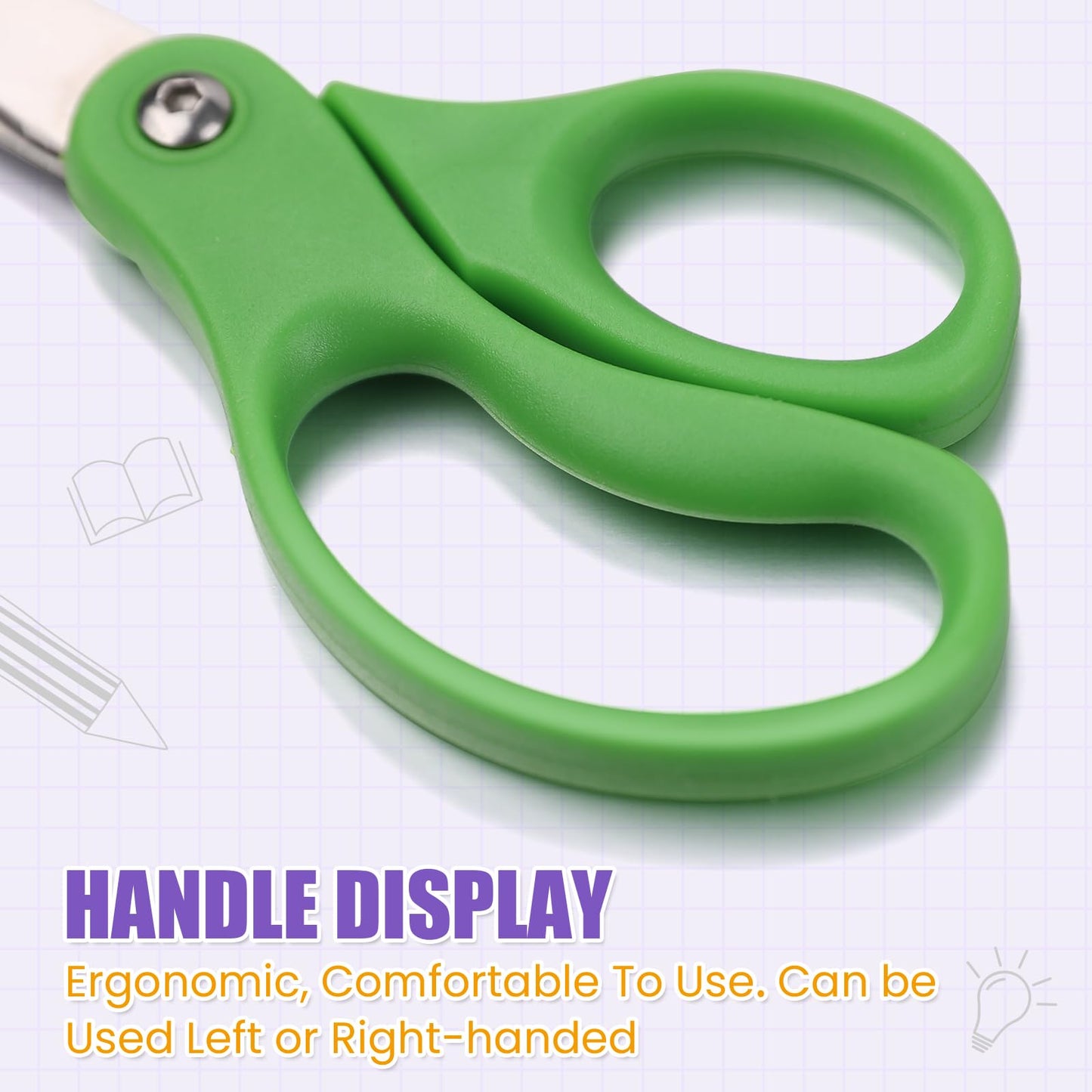 36 Packs Kids Scissors, Scissors for School, Safety Blunt Tip 5 Inch School Student Blunt Tip Kids Craft Safety Comfort Grip for Children Cutting Paper