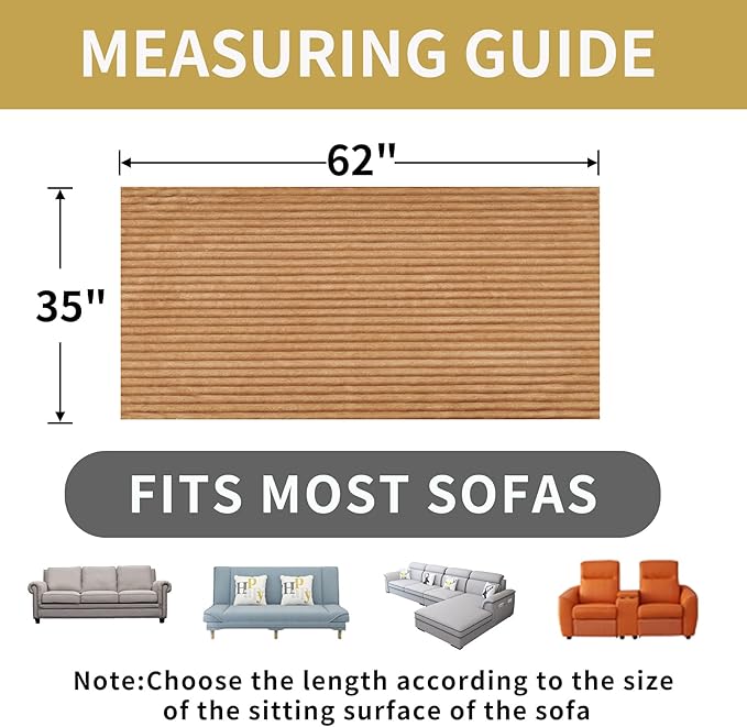 HAOMAIJIA Waterproof Couch Cover for Dogs Washable,Faux Fur Pet Couch Covers for Sofa,Soft Dog Bed Cover Non-Slip Couch Covers for 3 Cushion Couch Sofa Pet Friendly (Khaki, 35" x 62")