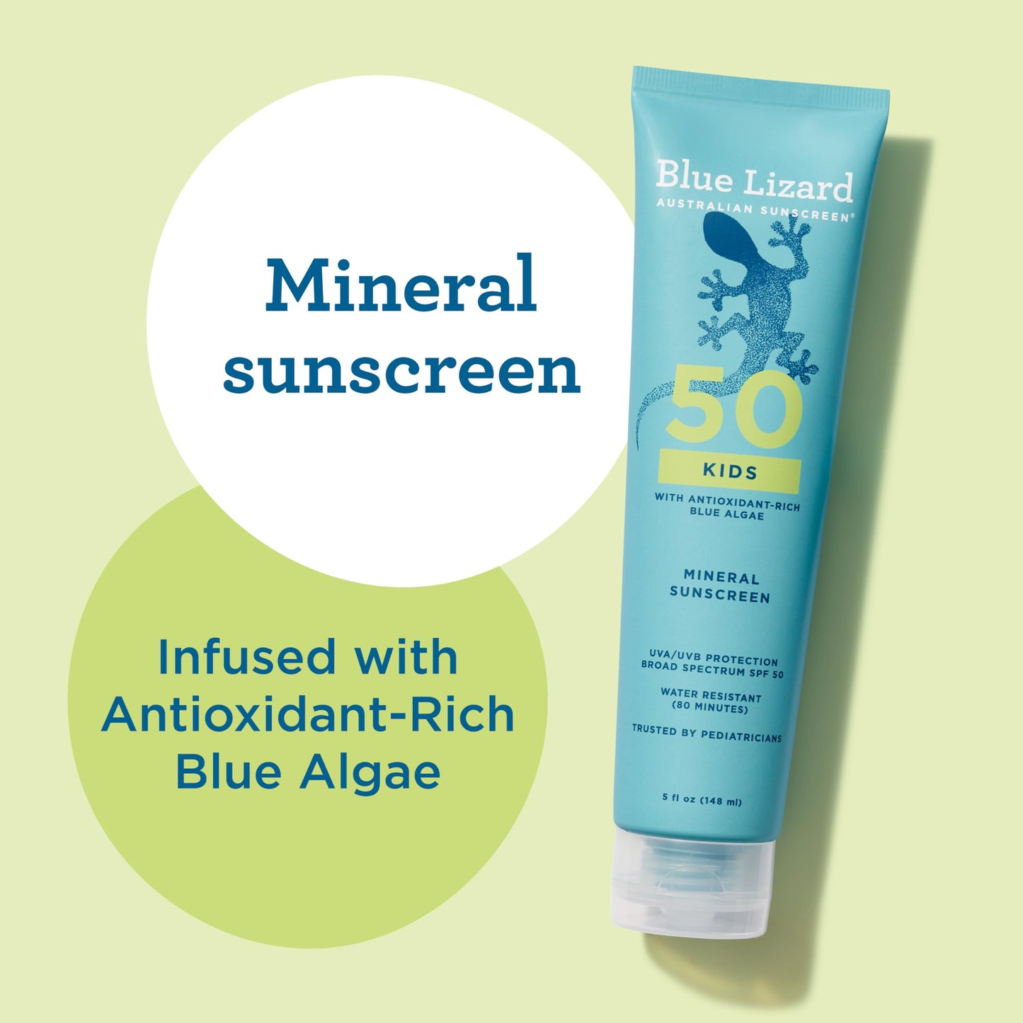 Blue Lizard Kids Mineral SPF 50 Sunscreen Lotion, 100% Mineral, Children’s Sunscreen, Water-Resistant Formula, Paraben-Free, Fragrance-Free, 5 fl oz