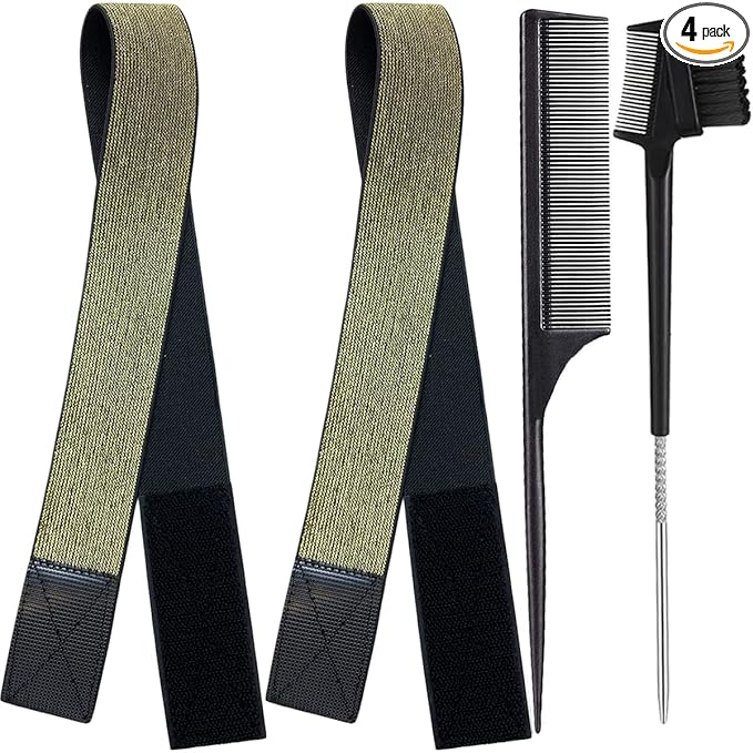 Elastic Bands for Wig Grip - Lace Melting Edge Wrap, Adjustable Magic Buckle to Lay Edges, 2 Pcs Wig Accessories