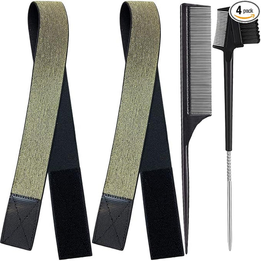 Elastic Bands for Wig Grip - Lace Melting Edge Wrap, Adjustable Magic Buckle to Lay Edges, 2 Pcs Wig Accessories