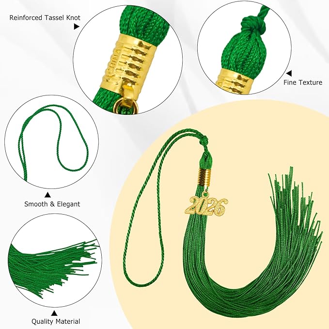 GraduationMall Single&Multiple Color Graduation Tassel with 2026 Year Charm 9"