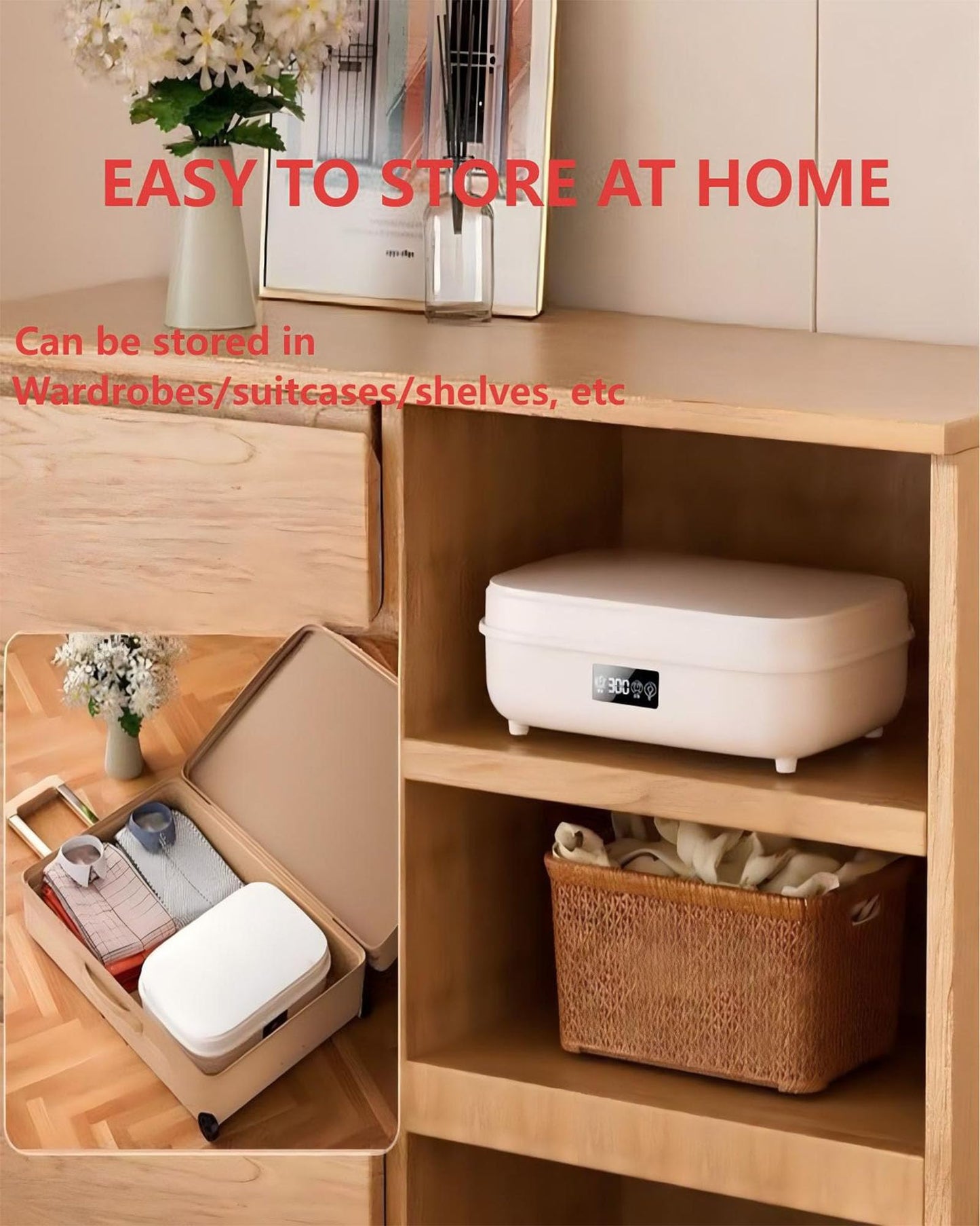 Aptovpvp Portable Dryer, Dry Clothes Machine，Mini Clothes Care Machine With Remote Control, Fast/Easy To Use/Small, Suitable For Small Spaces, Apartments, Rvs And Dormitories