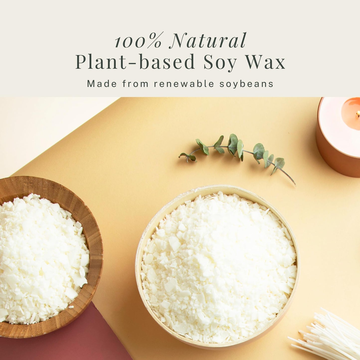 Hearth & Harbor Organic Soy Candle Wax for Candle Making, 10 lbs Natural Candles Making Supplies, Beeswax-Free, Paraffin-Free, Pure Soy Wax Flakes Perfect for Candles, Tealights and Melts