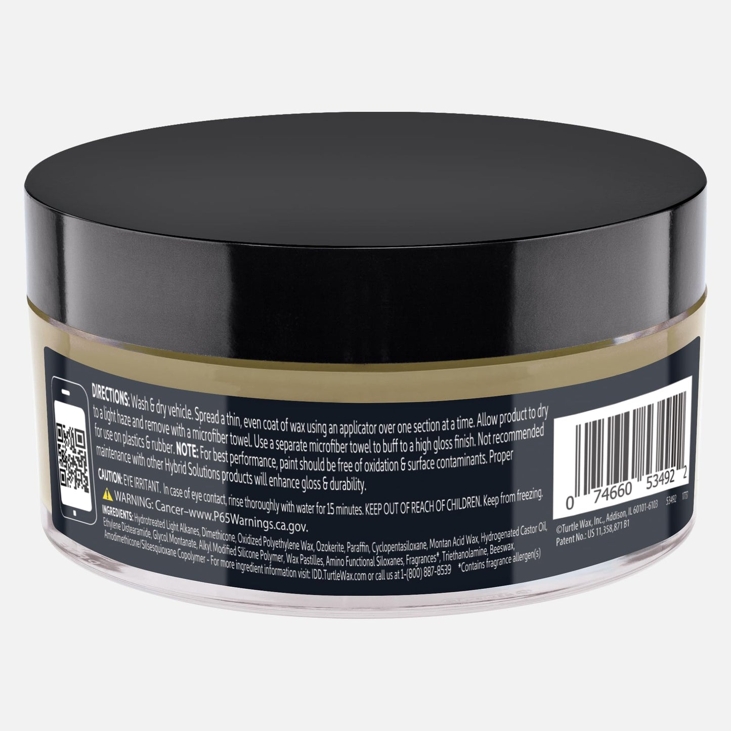Turtle Wax Hybrid Solutions Ceramic Graphene Paste Wax for Car Detailing, High Gloss Shine, Extreme Water Beading, Long-Lasting Protection, for Paint, Glass Metal, Wheels and More, 5.5 oz (Pack of 1)