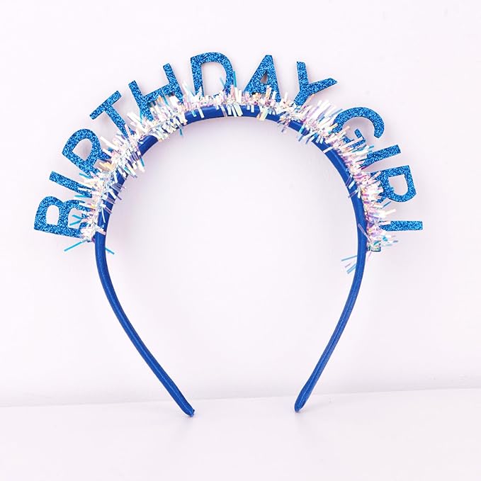CIEHER Royal Blue Birthday Girl Headband Birthday Crown for Women Girls