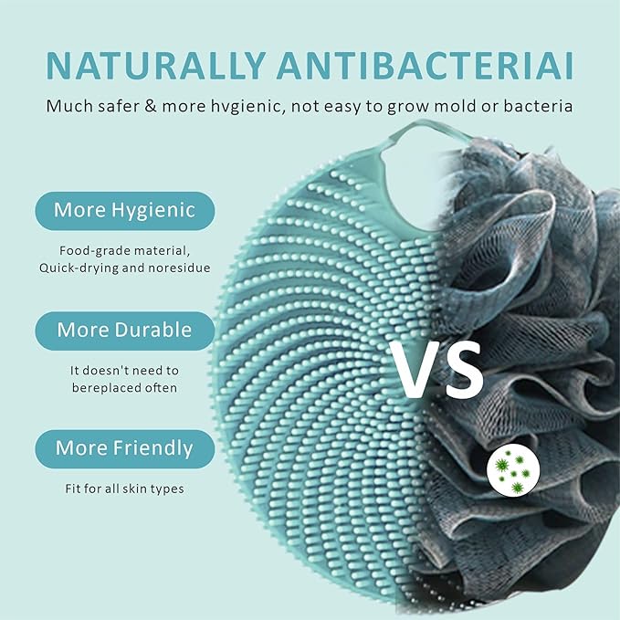 Soft Silicone Face Scrubber with Body Scrubber for Shower Gentle Exfoliating-Facial Exfoliator Scrubber Brushes for Sensitive Skin Deep Cleansing- Gift Women Men Skin Care Tool