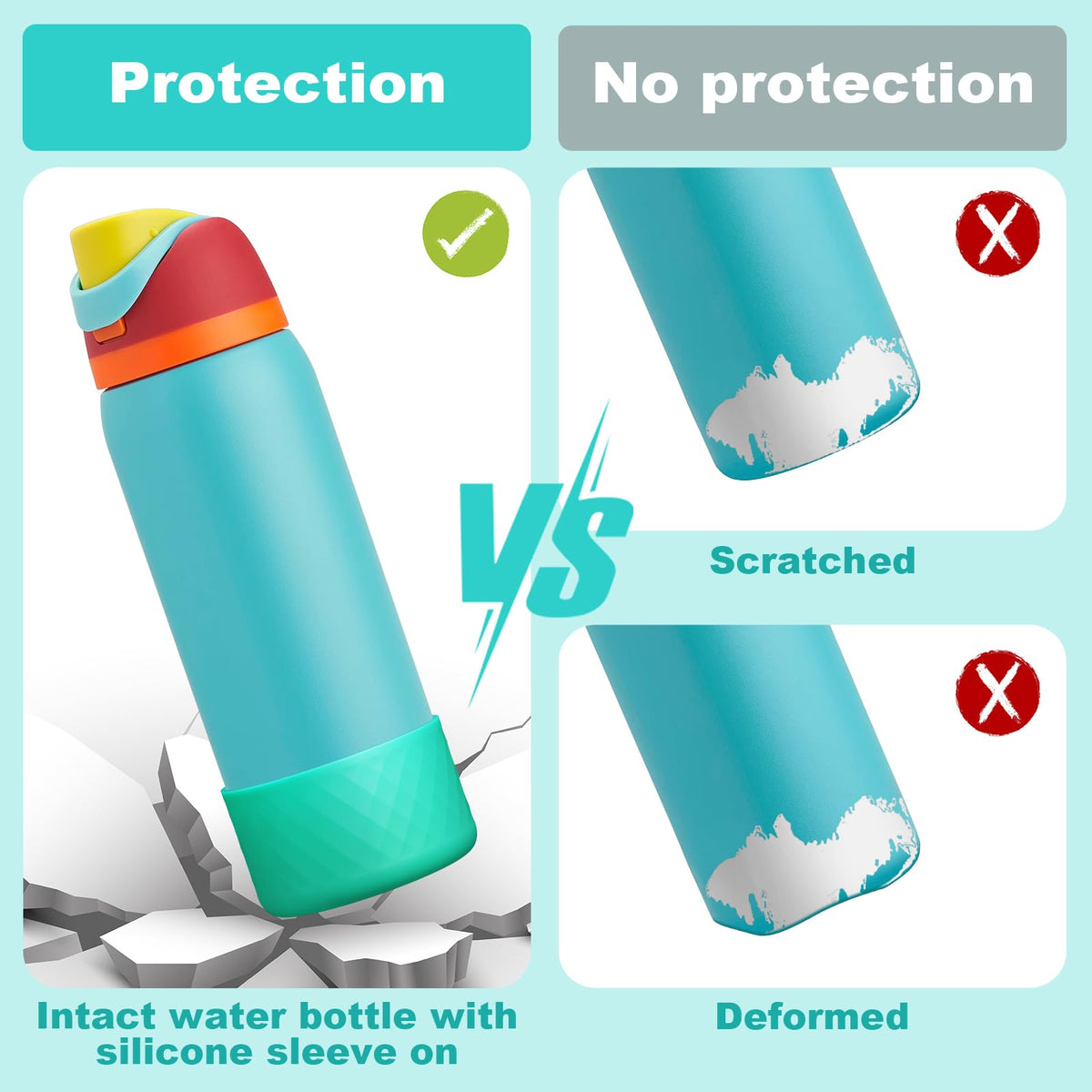 Beonsky Silicone Boot for Owala Water Bottle 40 oz, Anti-Slip Protective Sleeve for FreeSip/Twist/Flip Stainless Steel Water Bottles Accessories