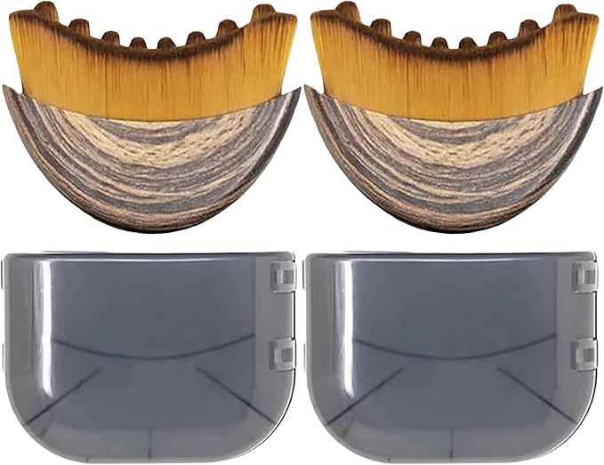 Lymphatic Contour Face Brush Lymphatic Drainage Massager Double Chin Reducer Lymphatic Drainage Brush for Face,Ergonomically Designed to Fit The Skin Precisely and Relieve Fatigue (Brown-2pcs)