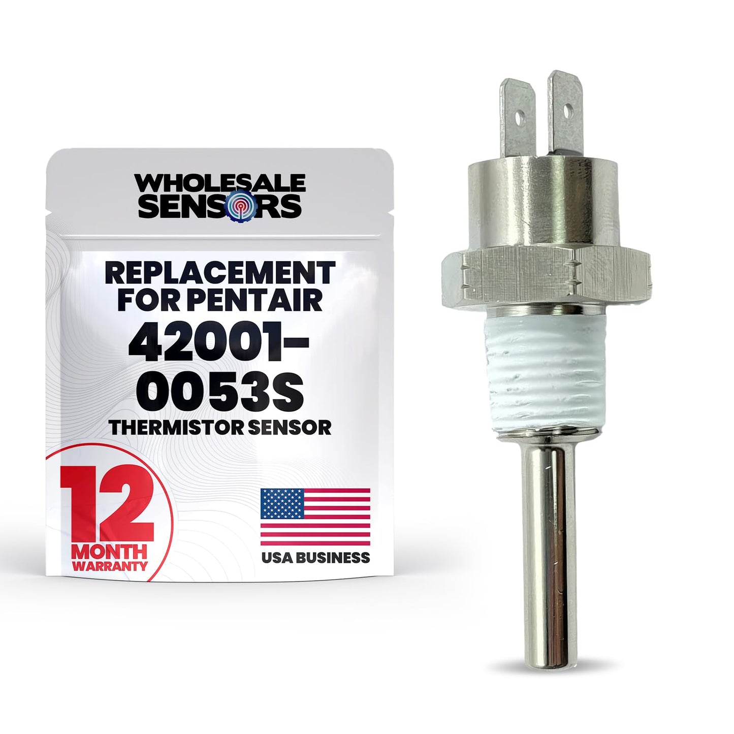 Wholesale Sensors Replacement Pentair 42001-0053S Heater Thermistor Sensor for Spa & Pool 12-Month Warranty & USA Support