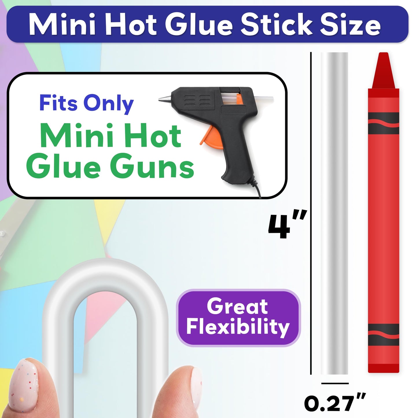 Innovative Haus Mini Hot Glue Sticks (200 Pack) - Fits Mini Glue Guns, 4" x 0.27" - Craft, Bond, Create on Wood, Metal, Glass and More - Transparent, Strong and Quick-Drying