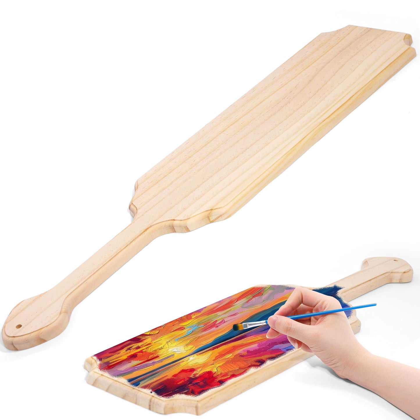 Pllieay 22 Inch Wooden Paddle, Greek Sorority Fraternity Paddle, Unfinished Solid Pine Wood Paddles for DIY Crafts, Custom Paint, Perfect for Gifts & Home Decoration