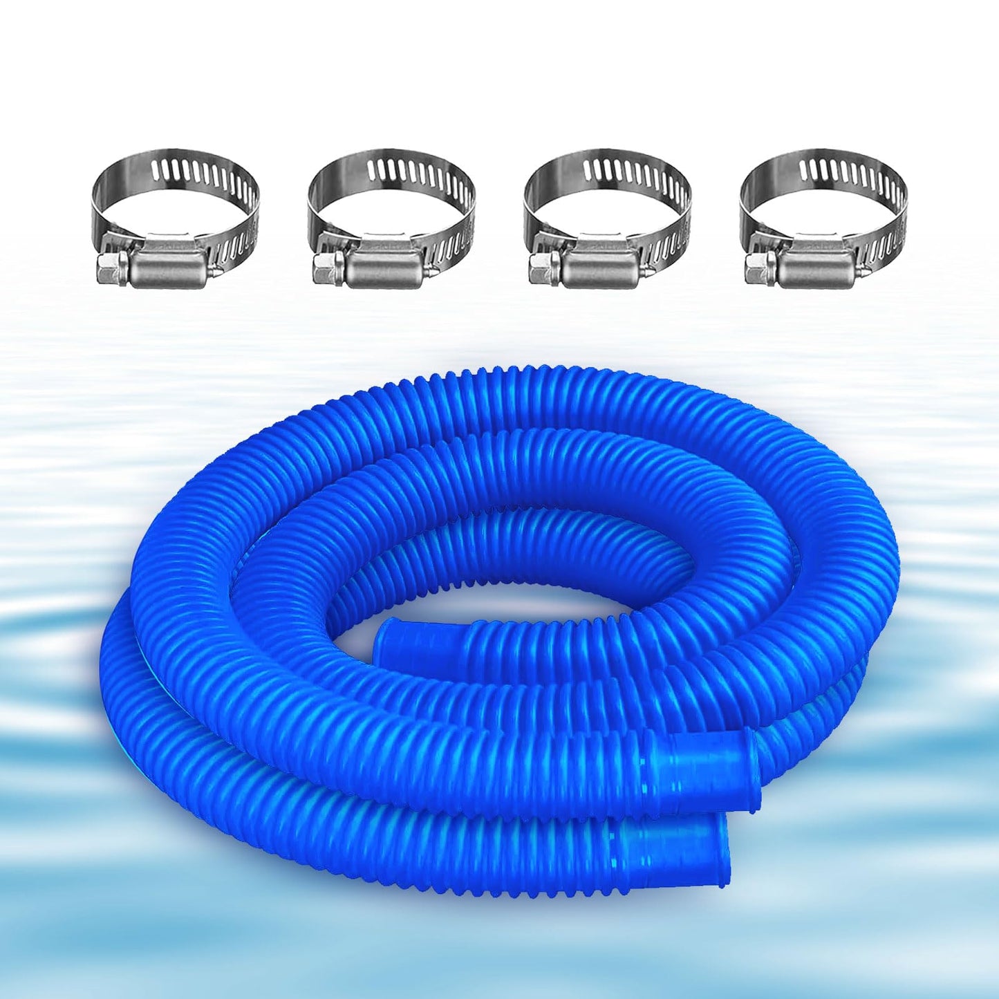 1-1/4-Inch Replacement Pool Hoses for Intex Coleman Bestways Above Ground Pools,1.25" Diameter Pool Hose Compatible with Intex Pump Models #607/#637 (Blue- 2 Pack)