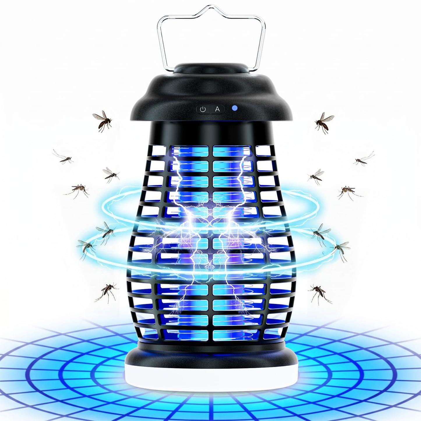 Cordless Bug Zapper Outdoor, 4200V Electric Mosquito Zapper, Fly Trap, Rechargeable Portable Fly Zapper, Waterproof Mosquito Trap Insect Killer Indoor Outdoor for Camping, Garden, Backyard, Home