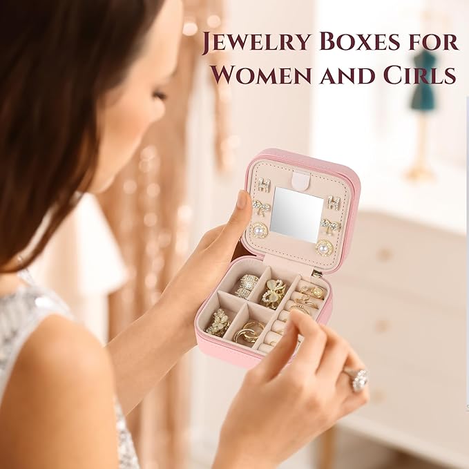Easter Basket Stuffers for Teens Essentials, Valentines Day Christmas Stocking Stuffers for Women Teen Girl Gifts Trendy Stuff Travel Jewelry Box Case Organizer Personalized Birthday Gifts