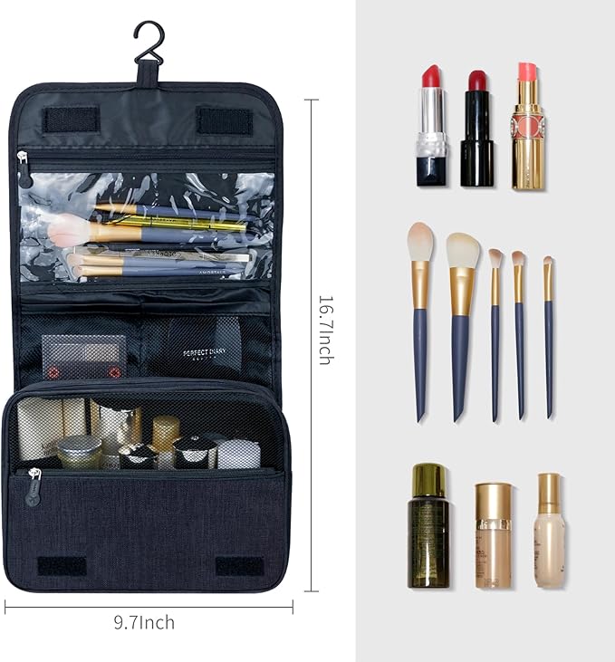 Large Capacity Toiletry Bag Travel Bag with Hanging Hook for Men and Women Waterproof Travel Cosmetic Bag Bathroom Bag,with TSA Approved Zippers Clear Travel Makeup Bag Carry-on
