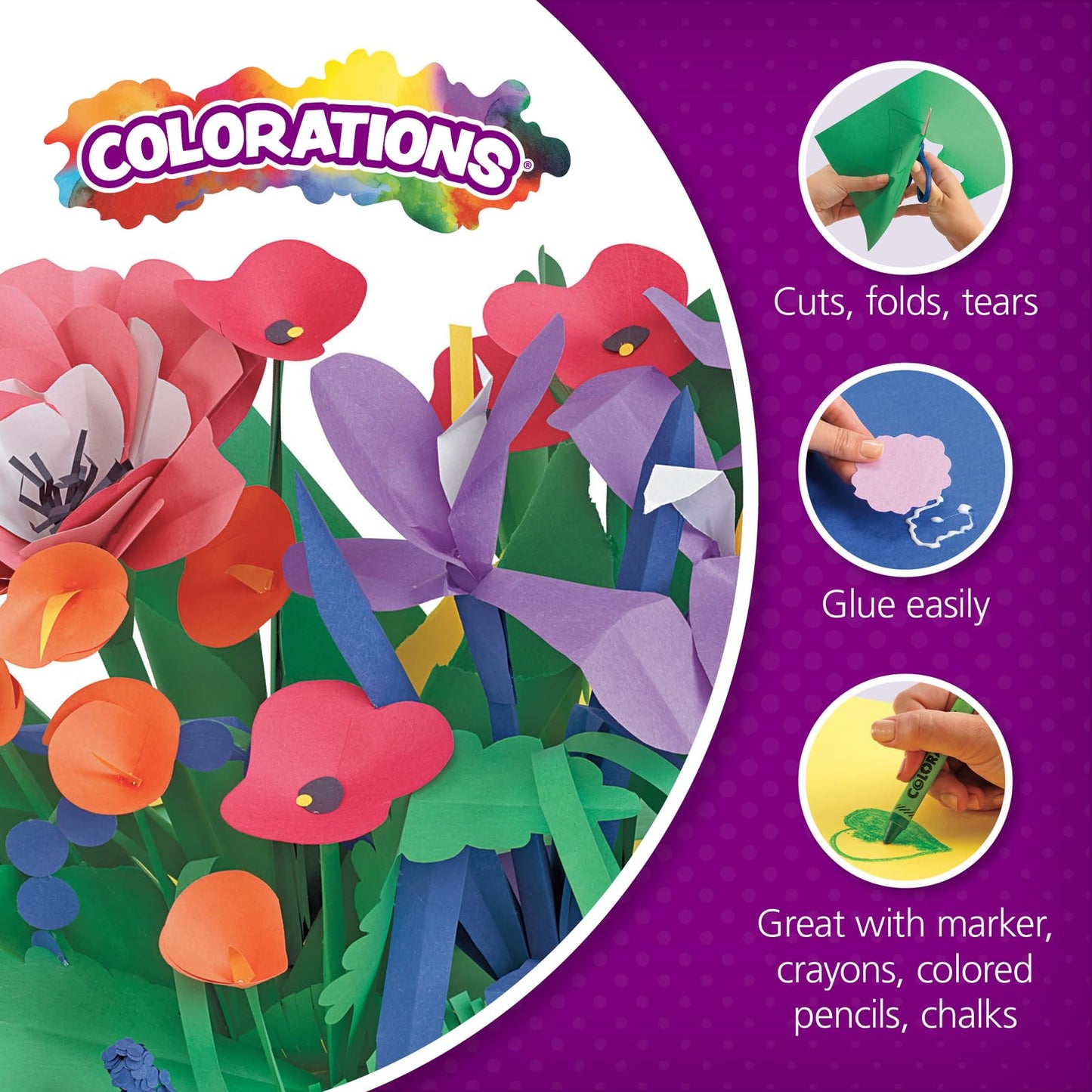 Colorations 9" x 12" Mediumweight White Construction Paper - 500 Sheets, Bulk Pack Art Paper, Arts and Crafts, School Supplies, Drawing, Coloring, Painting, 3D Art Paper