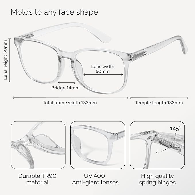 CCVOO Reading Glasses for Women/Men, Eyeglasses, Blue Light Readers for Women/Men, Computer Eye Glasses, Cheaters