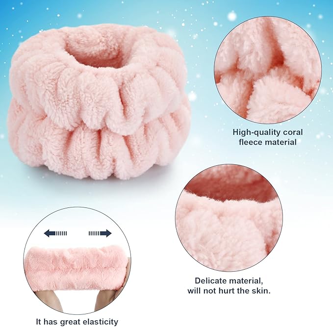 4 Pcs Wrist Bands for Washing Face-Dorbetar, Microfiber Wrist Towels for Washing Face, Spa Wristbands for Washing Face, Face Wash Wristbands, Arm Bands for Washing Face for Woman and Children