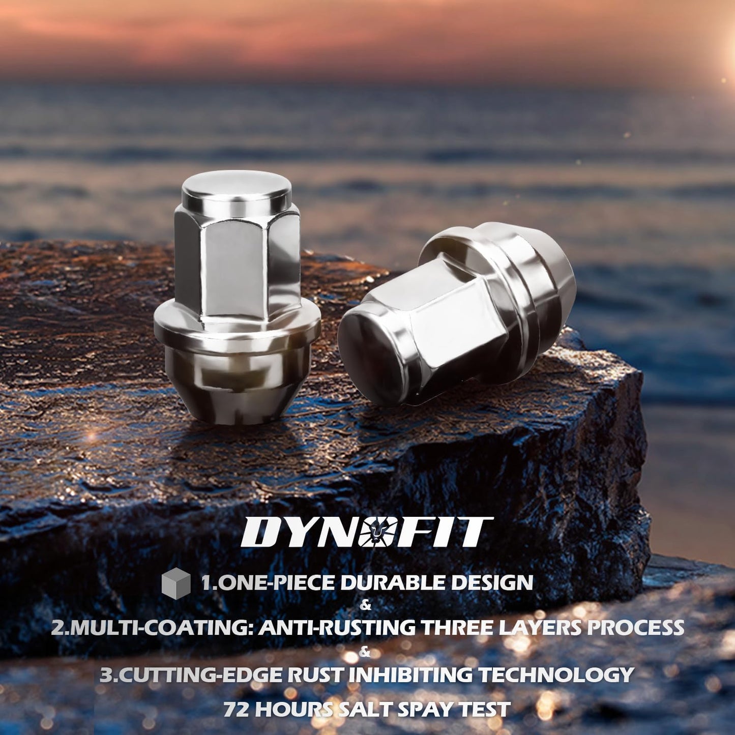 dynofit 24pcs 14x1.5 OEM/Stock Lug Nuts for 2015-2019 Expedition/F-150, M14-1.5 One-Piece Design Factory Chrome Wheel Lugnuts for Lincoln 2015-2023 Navigator, 21mm Hex Anti-Rusting Updated