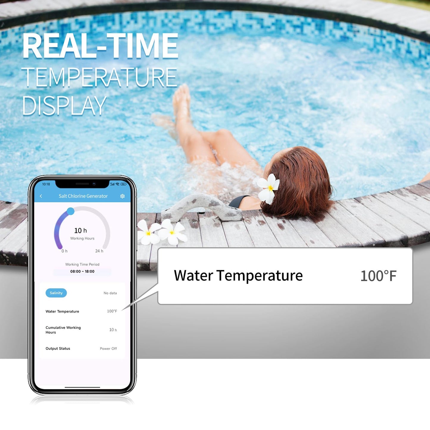 WiFi Salt Chlorine Generator, Briidea Chlorine Generator with USA Titanium Salt Cell, APP Monitoring & Real-Time Salt Alerts, for Swim Spas Up to 2,000 Gallons