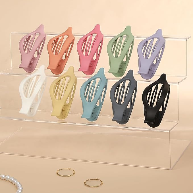 10 Pcs Flat Hair Clips for Women French Concord Claw Clips for Thick and Thin Hair Claw Clips Duck Billed Barrettes Hair Accessories for Women and Girls (Colorful)