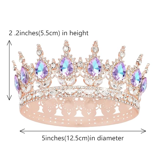 YOUlDIANZI Queen Crown Rhinestone Wedding Crowns and Tiaras for Women Costume Party Hair Accessories Princess Birthday Crown Crystal Bridal Crowns