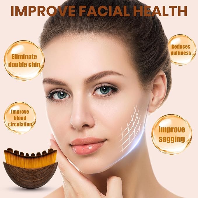 1PCS Lymphatic Contour Face Brush, Lymphatic Drainage Brush, Dry Brushing Face Brush, Lymphatic Drainage Massager for Face, Designed for The Face Gentle Enough for Daily Use