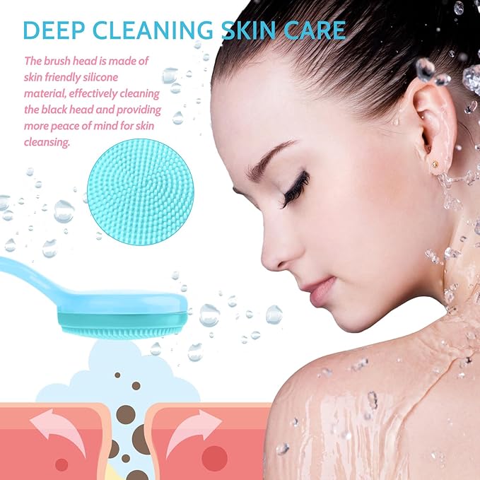 2Pack Silicone Face Brush Manual Face Scrub Brush Soft Facial Brushes Waterproof Exfoliating Face Brush Skin Friendly Face Cleaner Brush for Women and Men Blackheads Makeup Residues Removal(Blue)