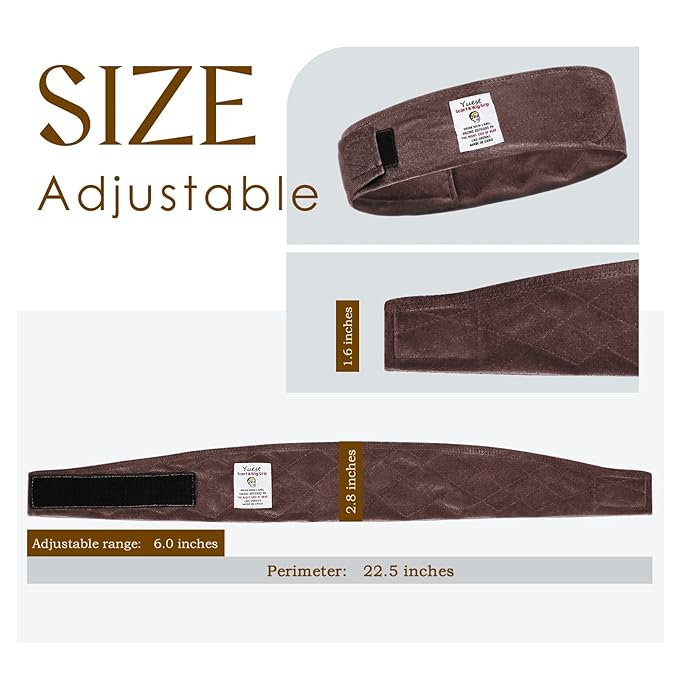 2 Pack Velvet Wig Grip Band with 4 Caps, Adjustable No Slip Headband for Keeping Hair in Place, Soft Breathable Hook and Loop Strap for Beginners