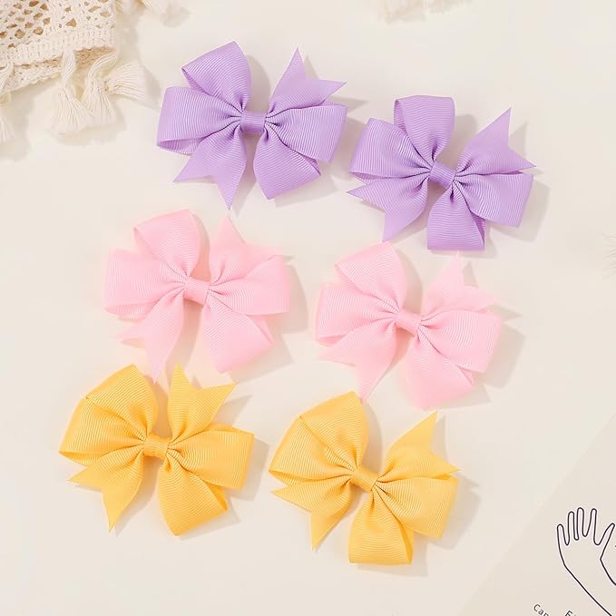 50Pcs Hair Bows for Girls Grosgrain Ribbon Pinwheel Hair Clips Toddler Hair Accessories with Alligator Clip Bow for Baby Grils Toddler Teens(3 Inch)