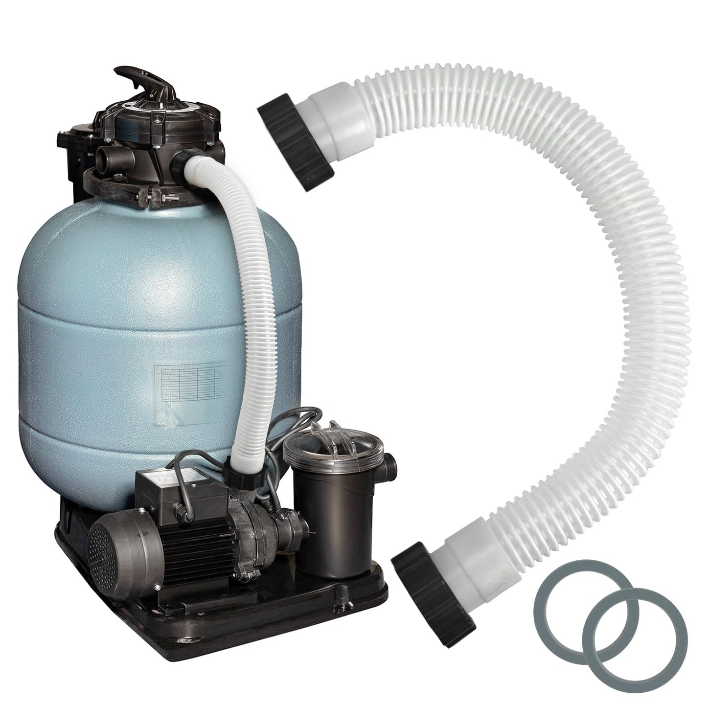 Conderyang 24inch 1 1/2" Pool Sand Filter Pump Hose For Above Ground Pool 2ft 1.6 Inch Eva Pool Sand Pump Replacement Hose For Saltwater Systems And Sand Filters (White)