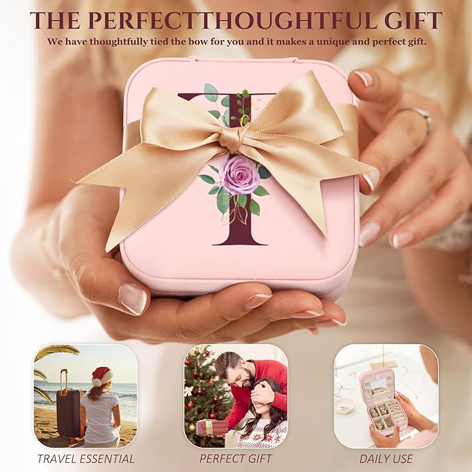 Easter Basket Stuffers for Teens Essentials, Valentines Day Christmas Stocking Stuffers for Women Teen Girl Gifts Trendy Stuff Travel Jewelry Box Case Organizer Personalized Birthday Gifts