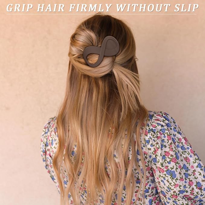 French Concord Flat Hair Clips - 6PCS Curved Hair Claw No Slip Hair Clips Volume Strong Hold Clip Hair Claw for Women Girls (Matte Duckbill(Medium, 3.3"))