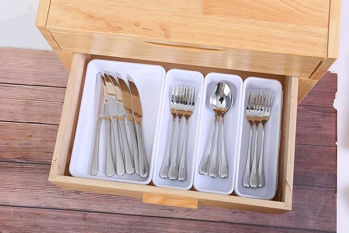 Kutesna 15 PCS Interlocking Desk Drawer Organizer Separator for Office,Bathroom,Kitchen,MakeupÃ¯Â¼ÂWhiteÃ¯Â¼Â