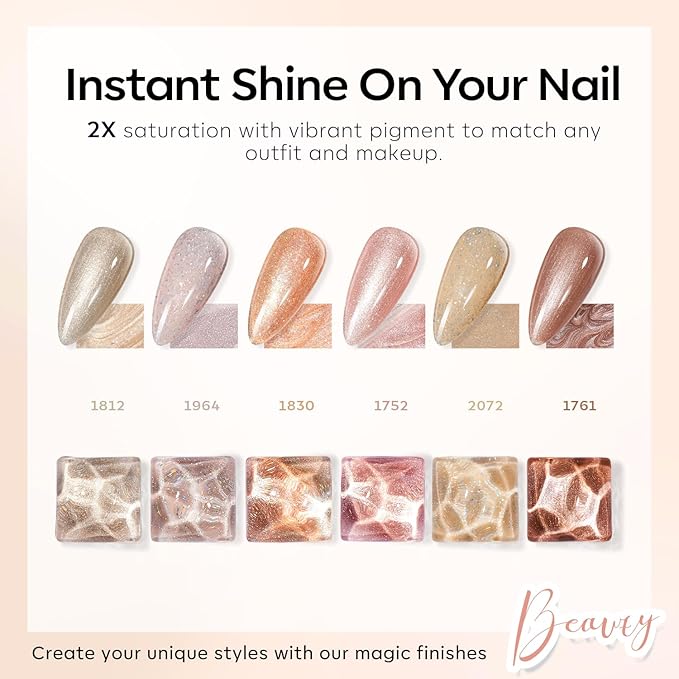 modelones Gel Nail Polish Set, Nude 6 Colors Neutral Gel Polish Skin Tone Pink Glitter Nail Polish Shimmery Pear Gel Polish Starter Kit Soak Off All Season LED Soapnails Manicure DIY Salon