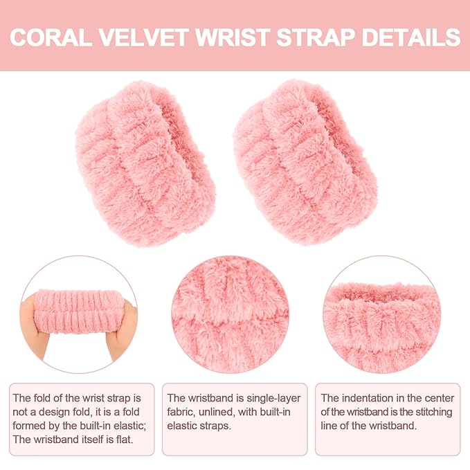 CAVETEE Spa Headband for Washing Face, 4 Pack Fuzzy Skincare Cute Butterfly Hair Band for Shower Yoga Beauty Soft Makeup Skin Care Hair Accessories for Women