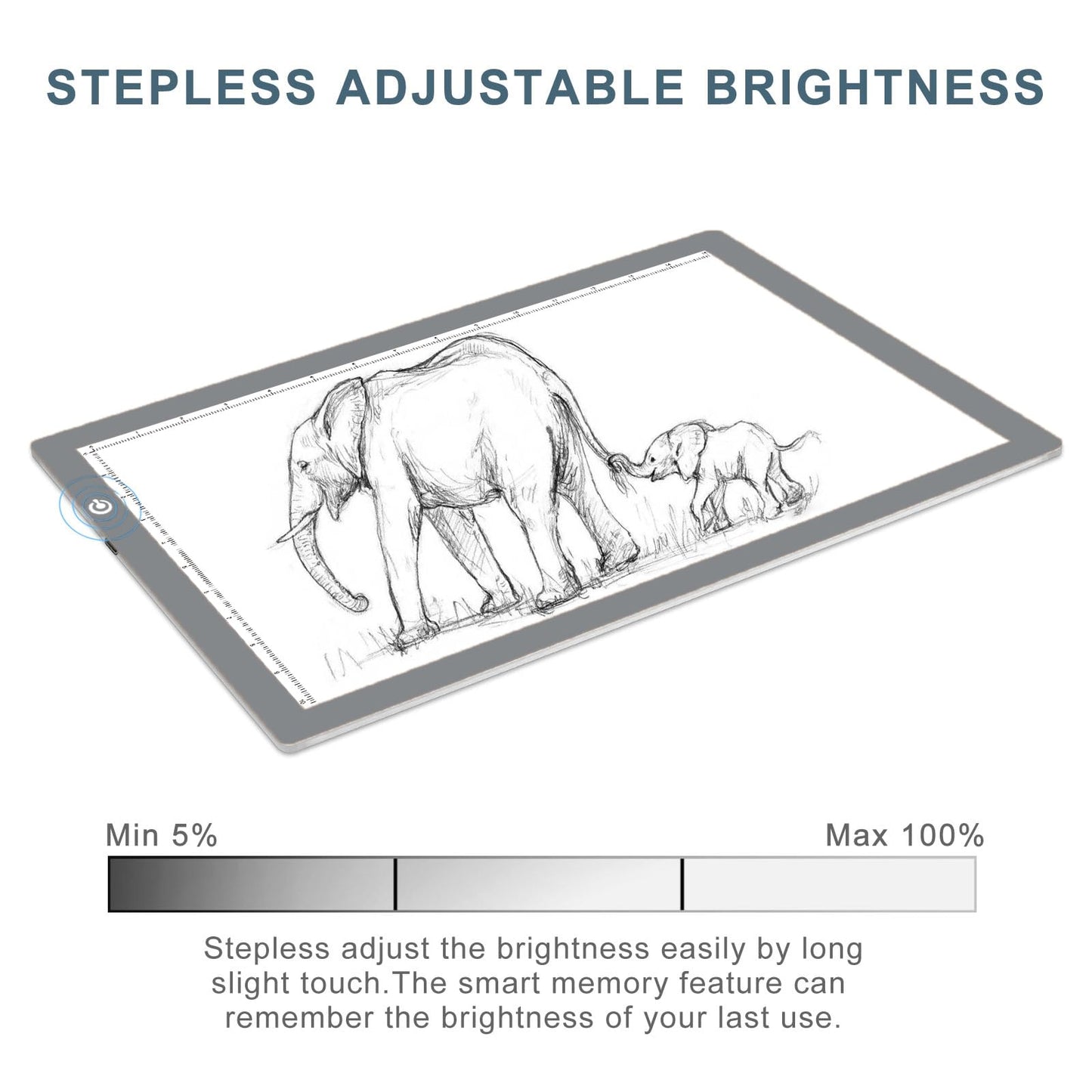 LitEnergy A3 LED Copy Board Light Tracing Box, Ultra-Thin Adjustable USB Power Artcraft LED Trace Light Pad for Tattoo Drawing, Streaming, Sketching, Animation, Stenciling (Silver)