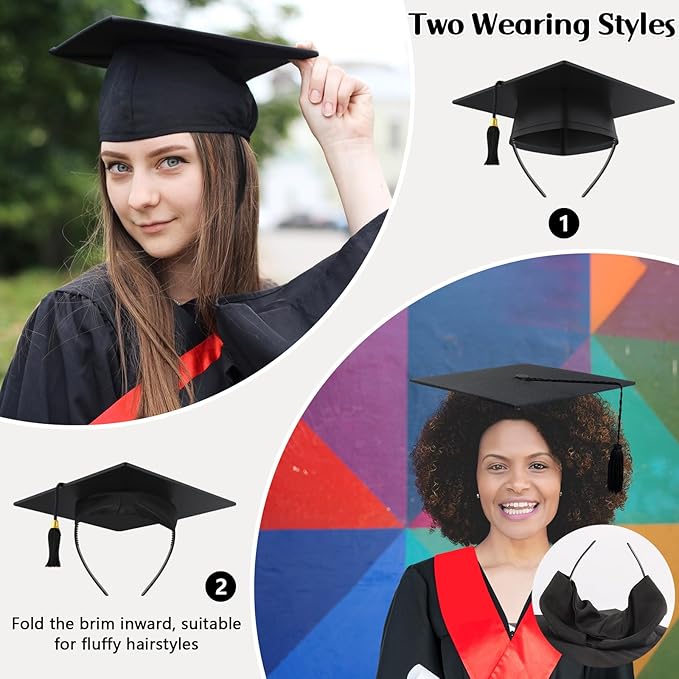 UQM Graduation Cap Headband, Anti-fall Grad Cap Headband Hat Accessories for Graduates Students, Keeps Hairstyle Fixed